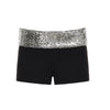American-style Edgy Sassy Sequined Patchwork Shorts With A High Waist