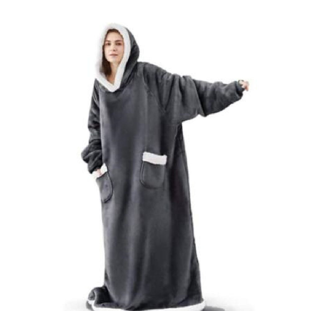 Lazy Blanket Hooded Flannel TV Blanket Lazy Clothes Pajamas Sweater