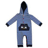 powell craft pirate boat strippy hooded jumpsuit 6 - 12 months