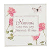 White Floral Sentimental Wooden Wall Plaque - "Nanna's Like You Are Precious and