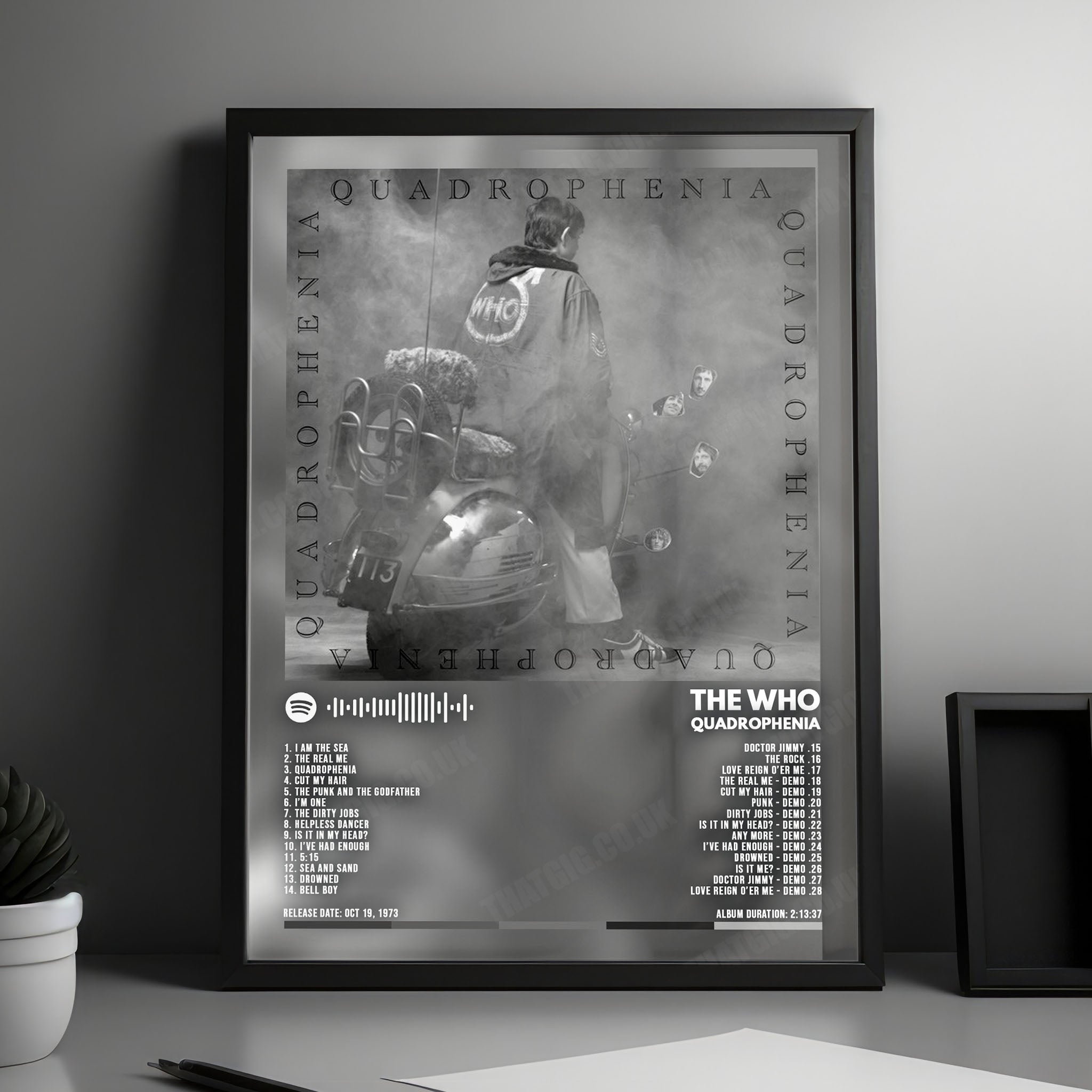 The Who "Quadrophenia" Album Cover Poster - with Complete Tracklist
