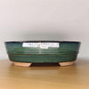 27cm Glazed Bonsai Pot | Oval | 27cm x 20cm x 8cm | Green