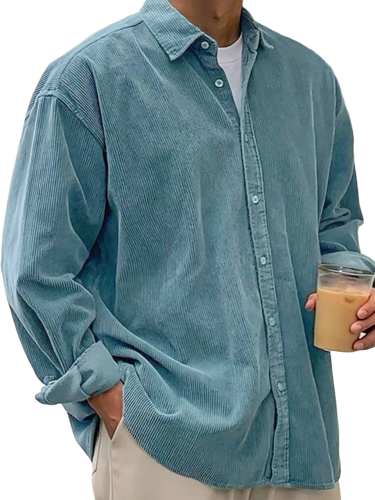 Casual Loose Men's Autumn And Winter Thick Shirt Jacket