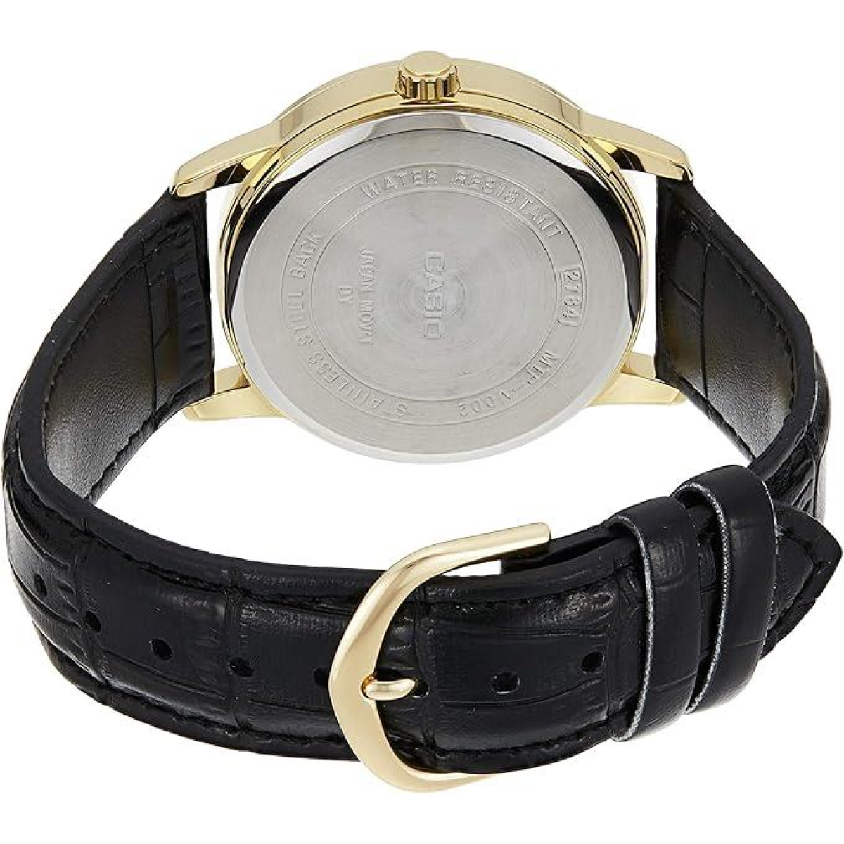 Casio Mens Basic Big Number Dated White Dial Black leather Strap watch