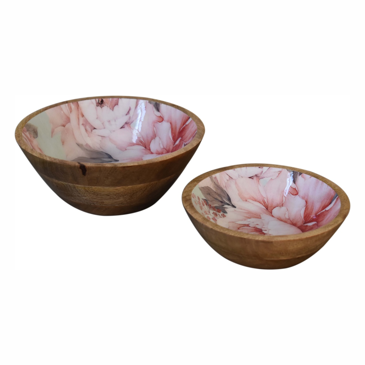 Artisan Furniture Serveware - Pink Floral Bowl Set of 2