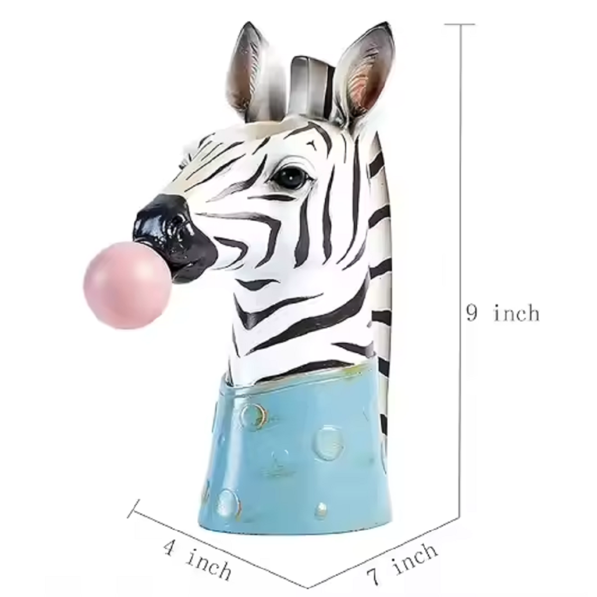 Resin Bubble zebra Vase Animal Head Shape Planters Flower Pots Custom for Livingroom Decorative