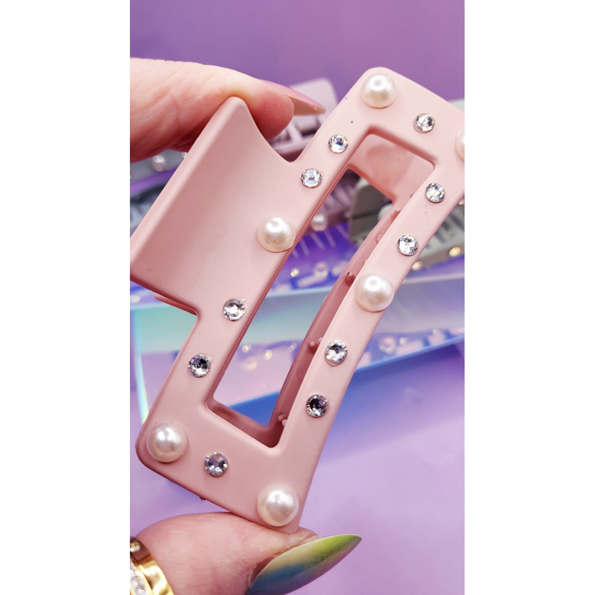 Pearl Essence Square Hair Clamps Pack of 12