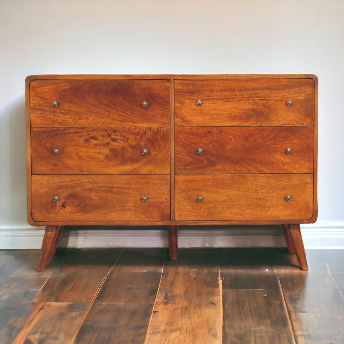 Artisan Furniture Solid Mango Wood Large Curved Chestnut Chest