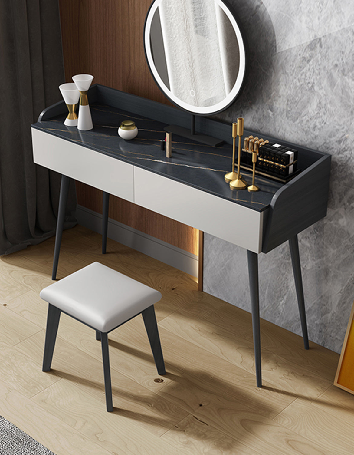 Aden Dressing Table Set With Mirror