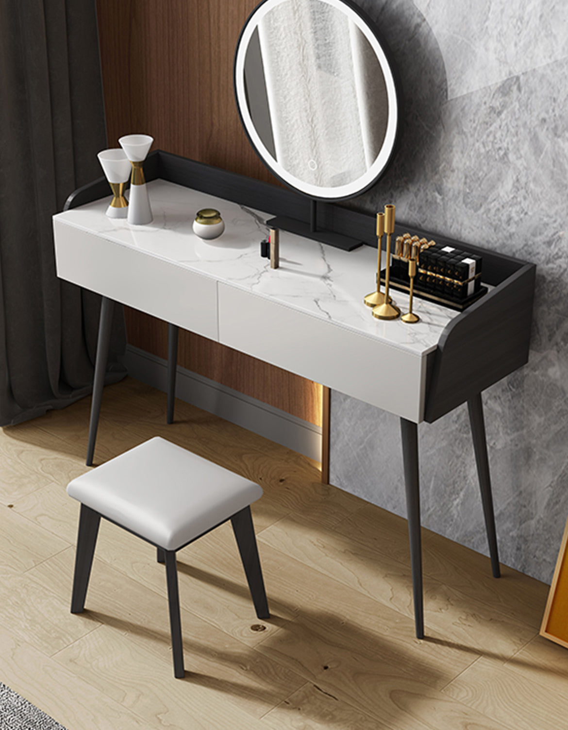 Aden Dressing Table Set With Mirror