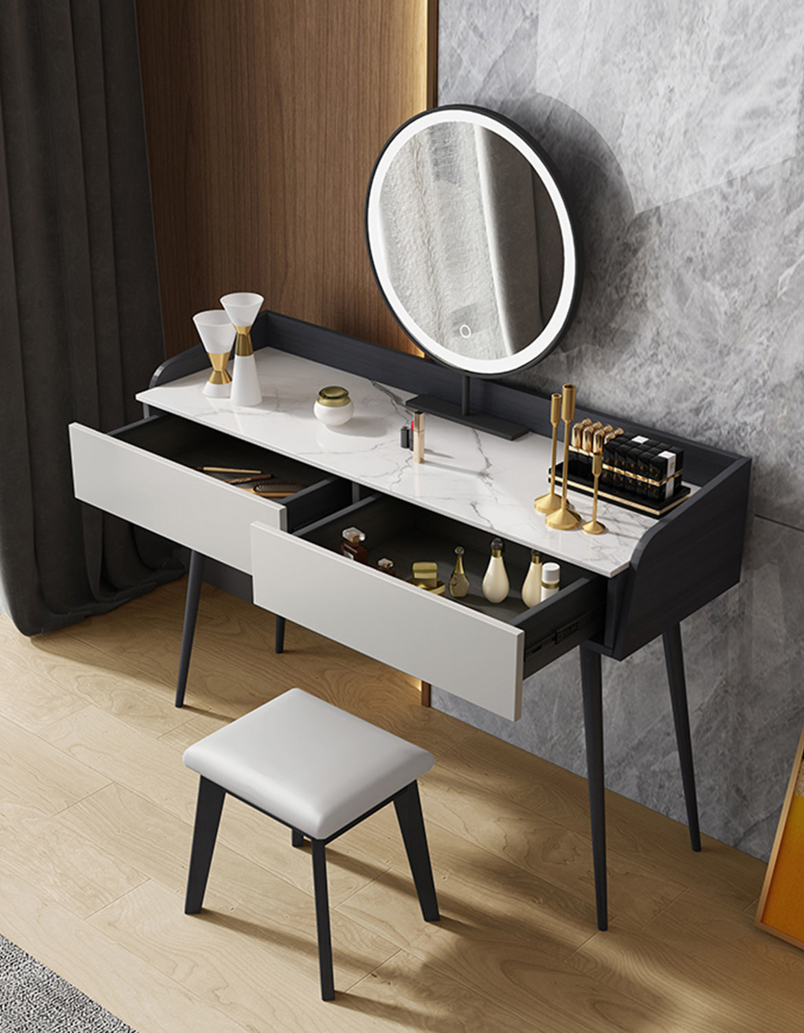 Aden Dressing Table Set With Mirror