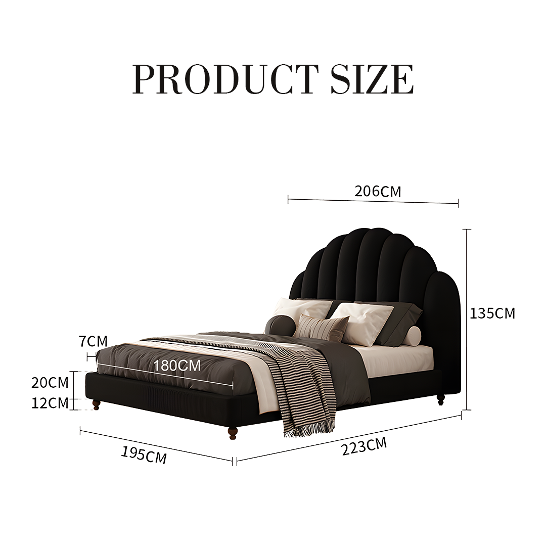 Cassian Small Double Bed, King Size Bed, Flannelette