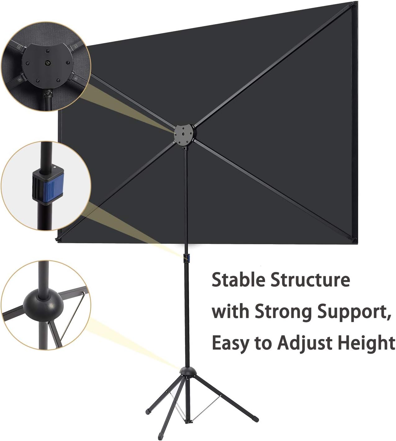 Projector Screen with Stand 100 Inch 16:9 Portable Outdoor Tripod excelimage
