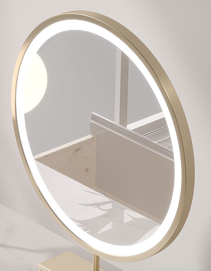 Blakely Dressing Table, Gold Leg& Marble Effect