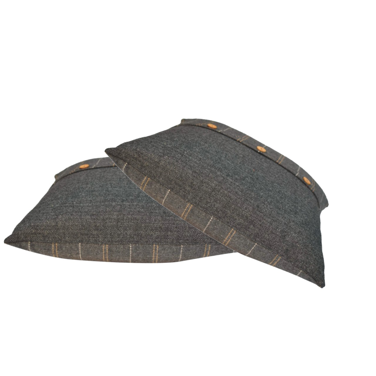 Artisan Furniture Quinn Pewter Cushion Set of 2, Black Tweed