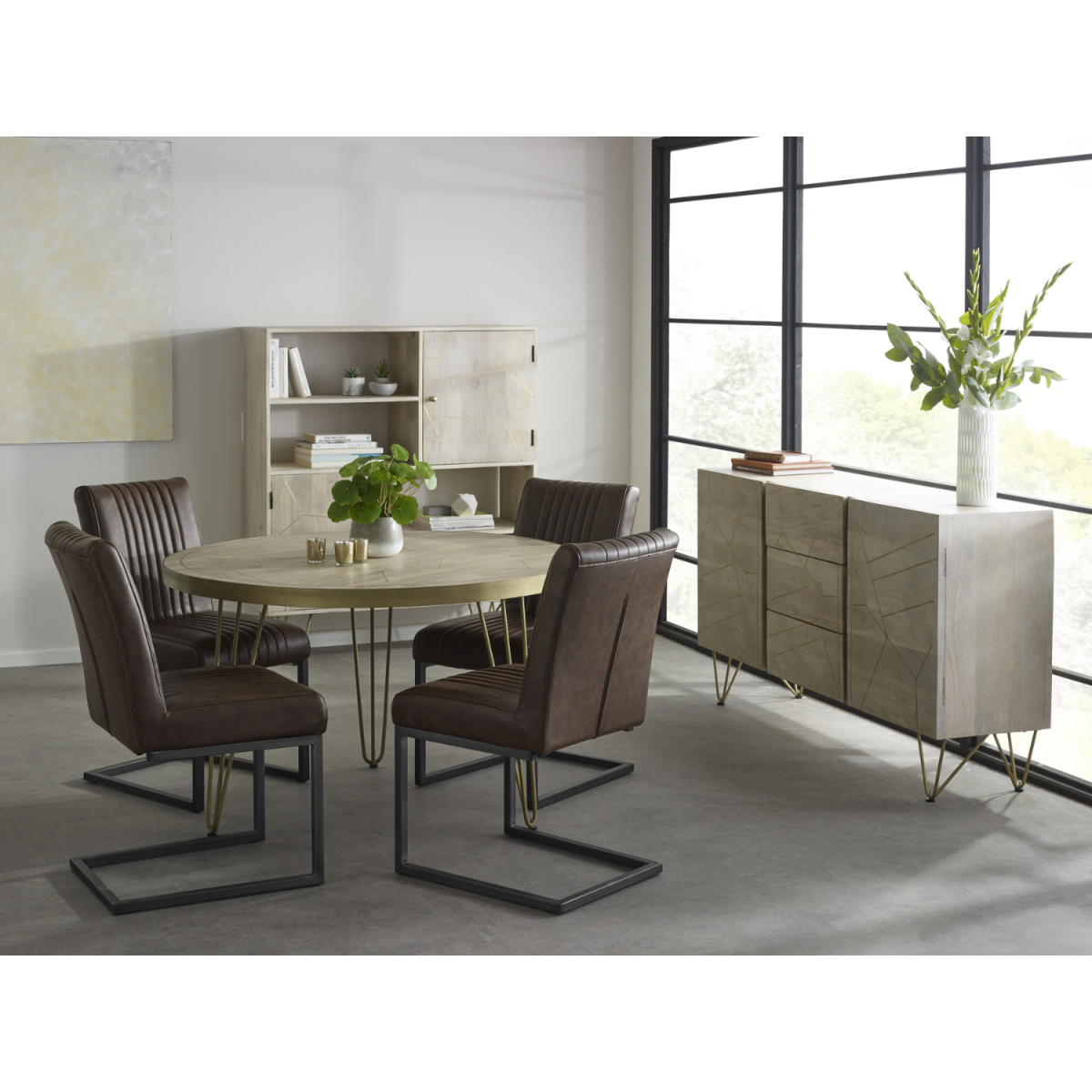 Light Gold Display Cabinet
