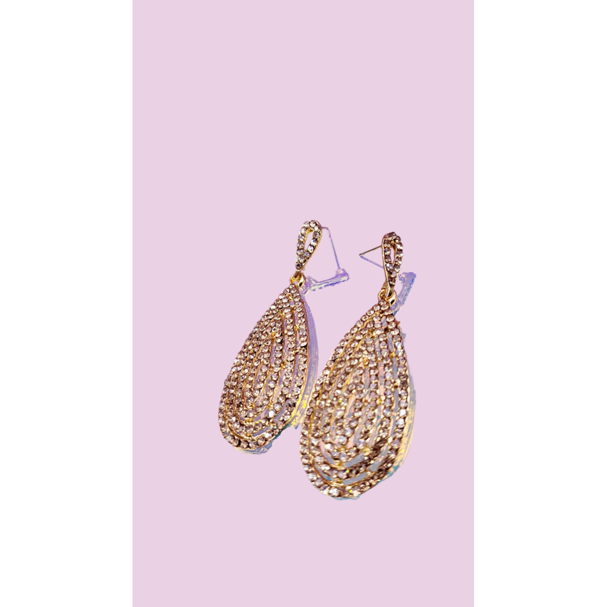 Layered Loop Crystal Drop and Dangle Earrings