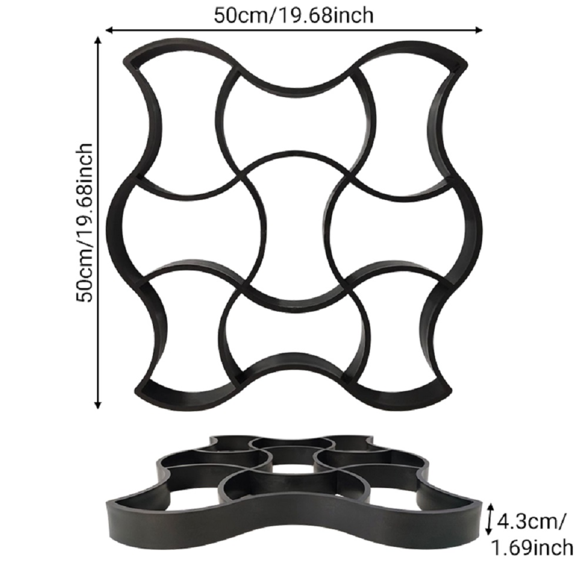 Paving Pavement Molds for Patio Lawn Yard Garden DIY Walkway Pavement Paving Cement Molds  20 X 20in