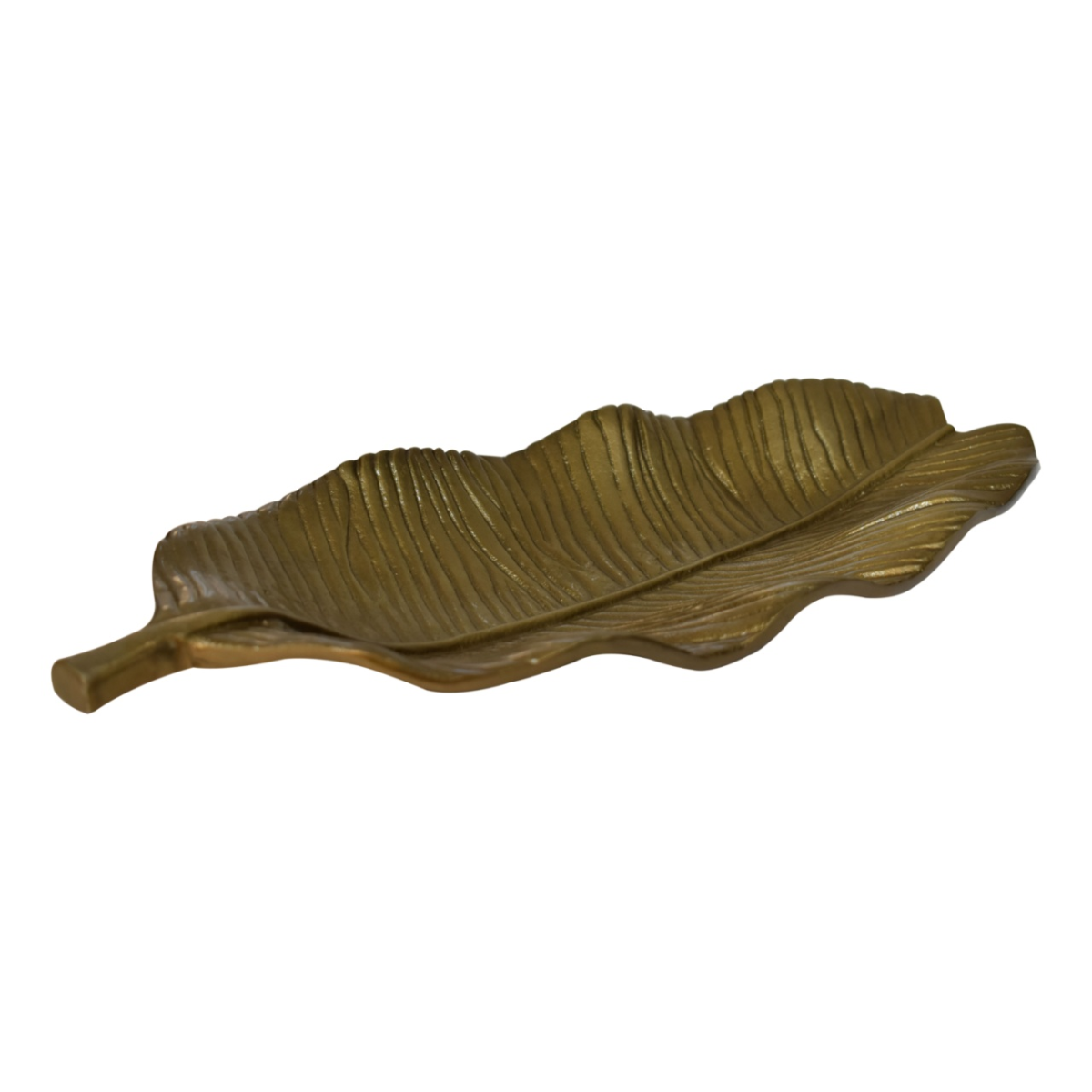 Artisan Furniture Antique Banana Leaf Tray, Brass Finish