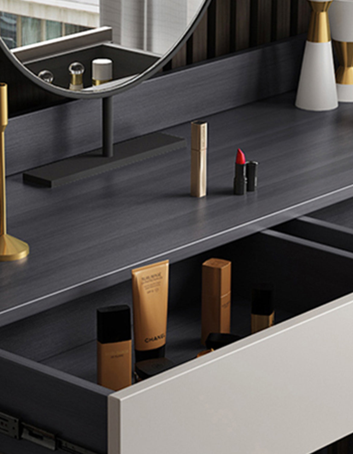 Aden Dressing Table Set With Mirror