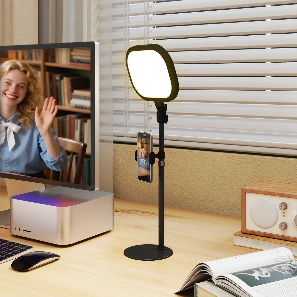 HOMCOM Bedside Table Lamp with 5 Colour Modes & 10 Brightness Levels, Black