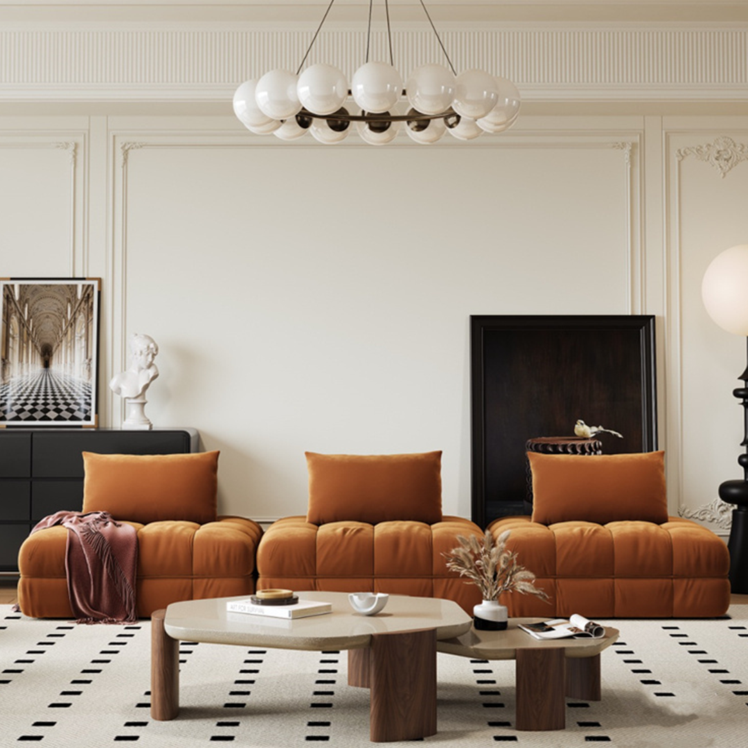 Paloma French Two Seater, Three Seater, Modular Sofa, Velvet