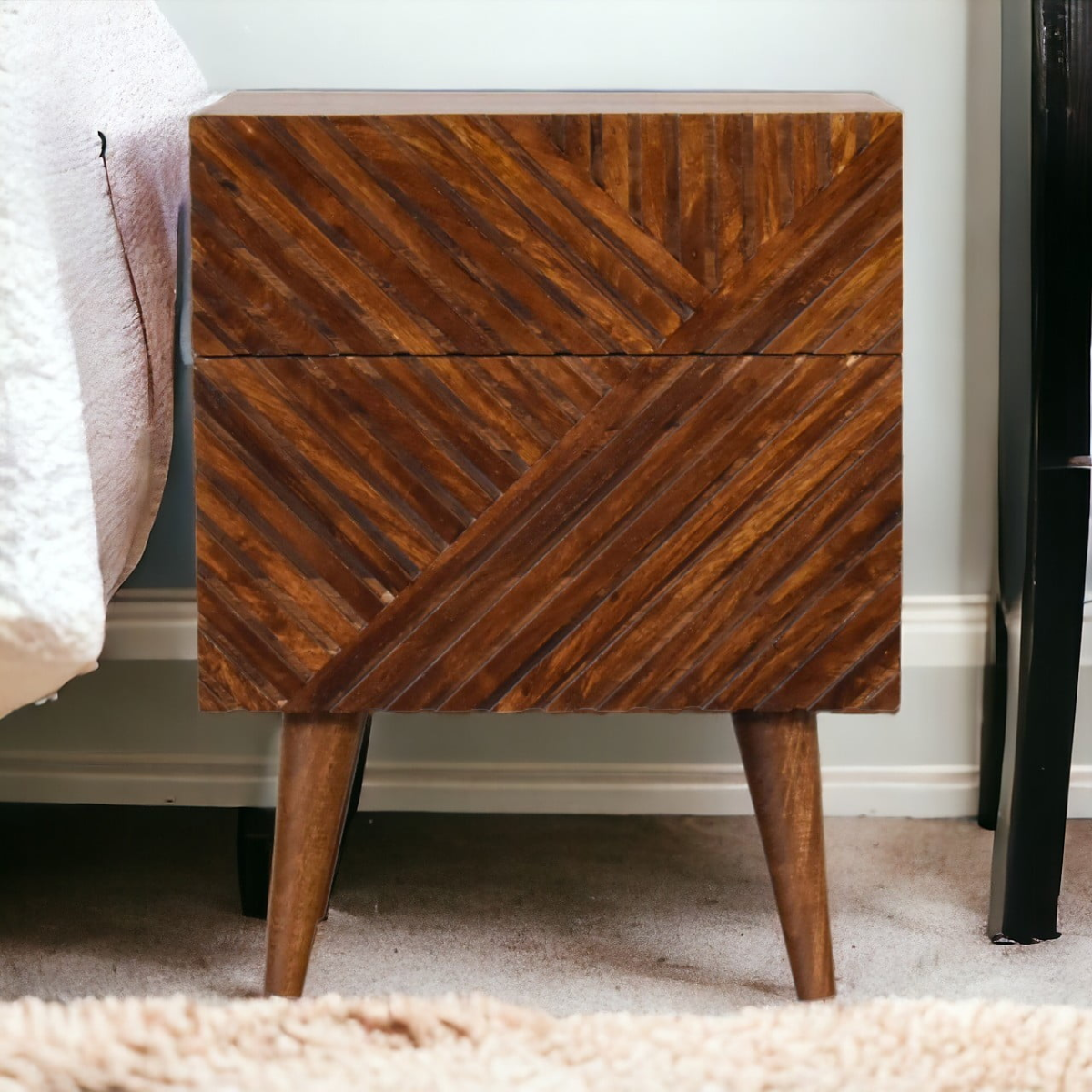 Artisan Furniture Solid Wood Lille 2 Drawer Bedside