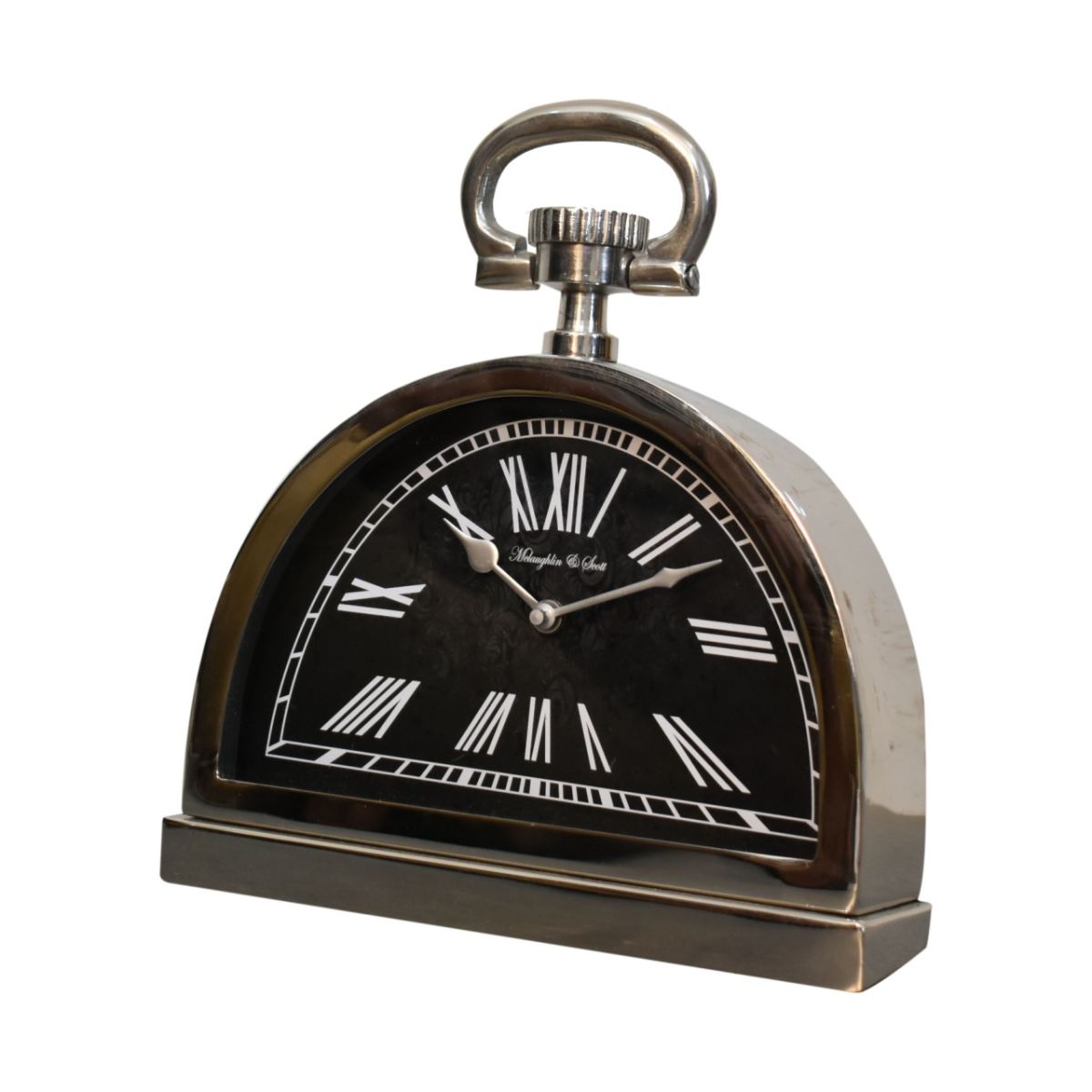 Artisan Furniture Black and Chrome Table Clock