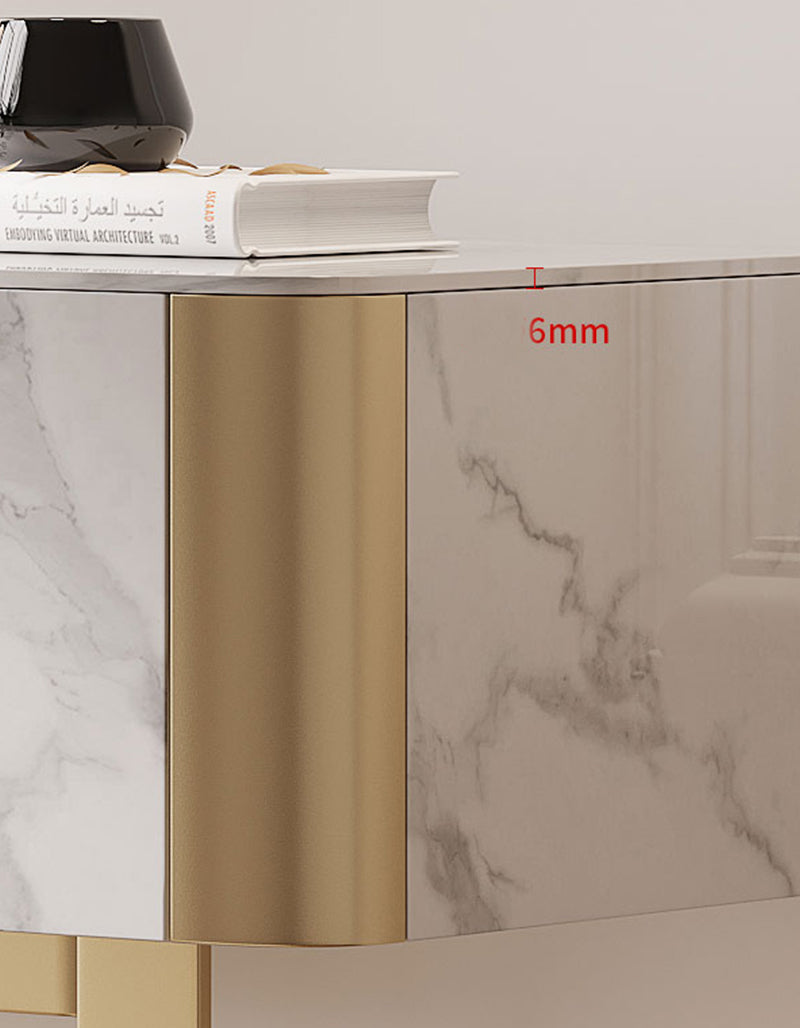 Blakely Dressing Table, Gold Leg& Marble Effect