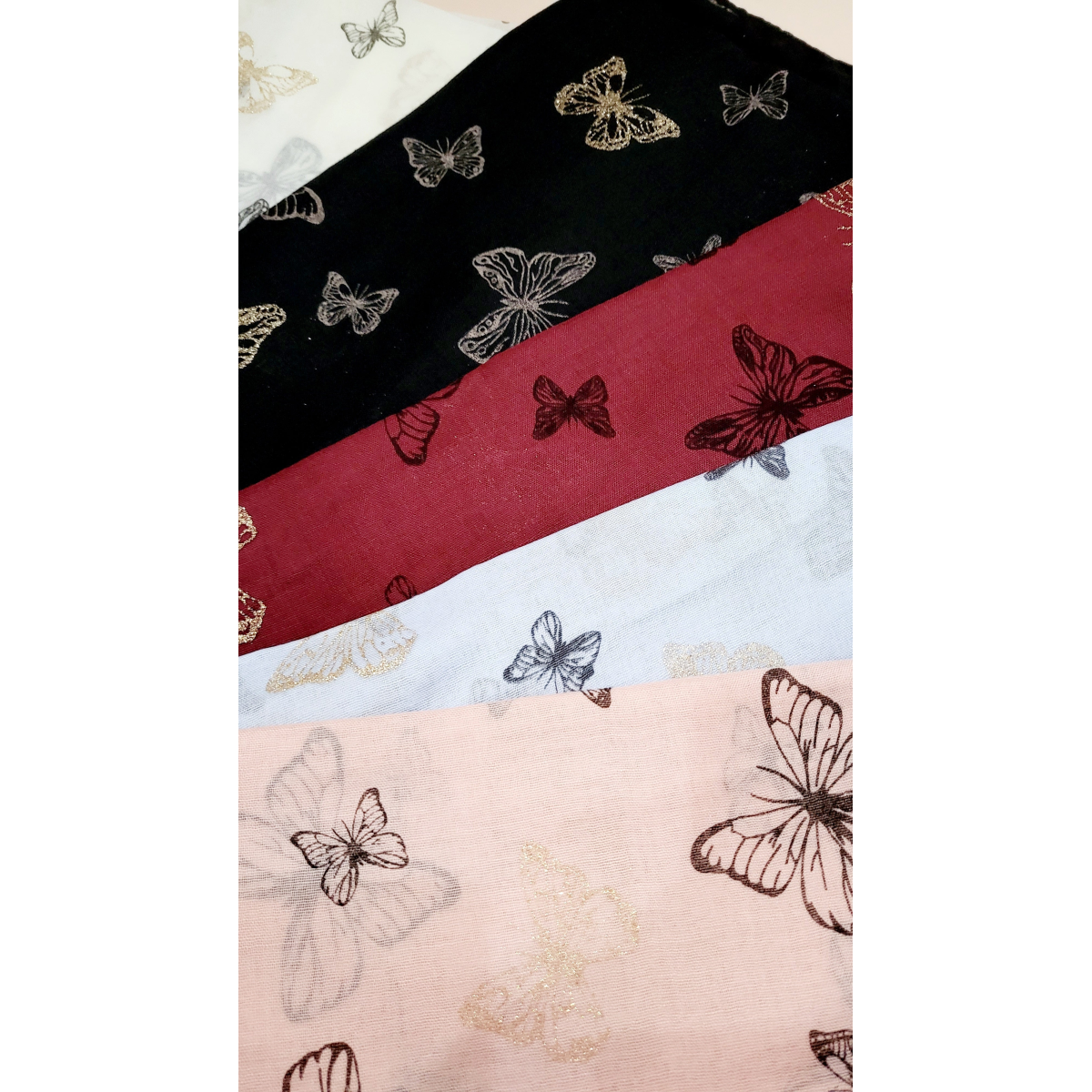 Glitter Butterfly Shimmer Scarf Pack of 12