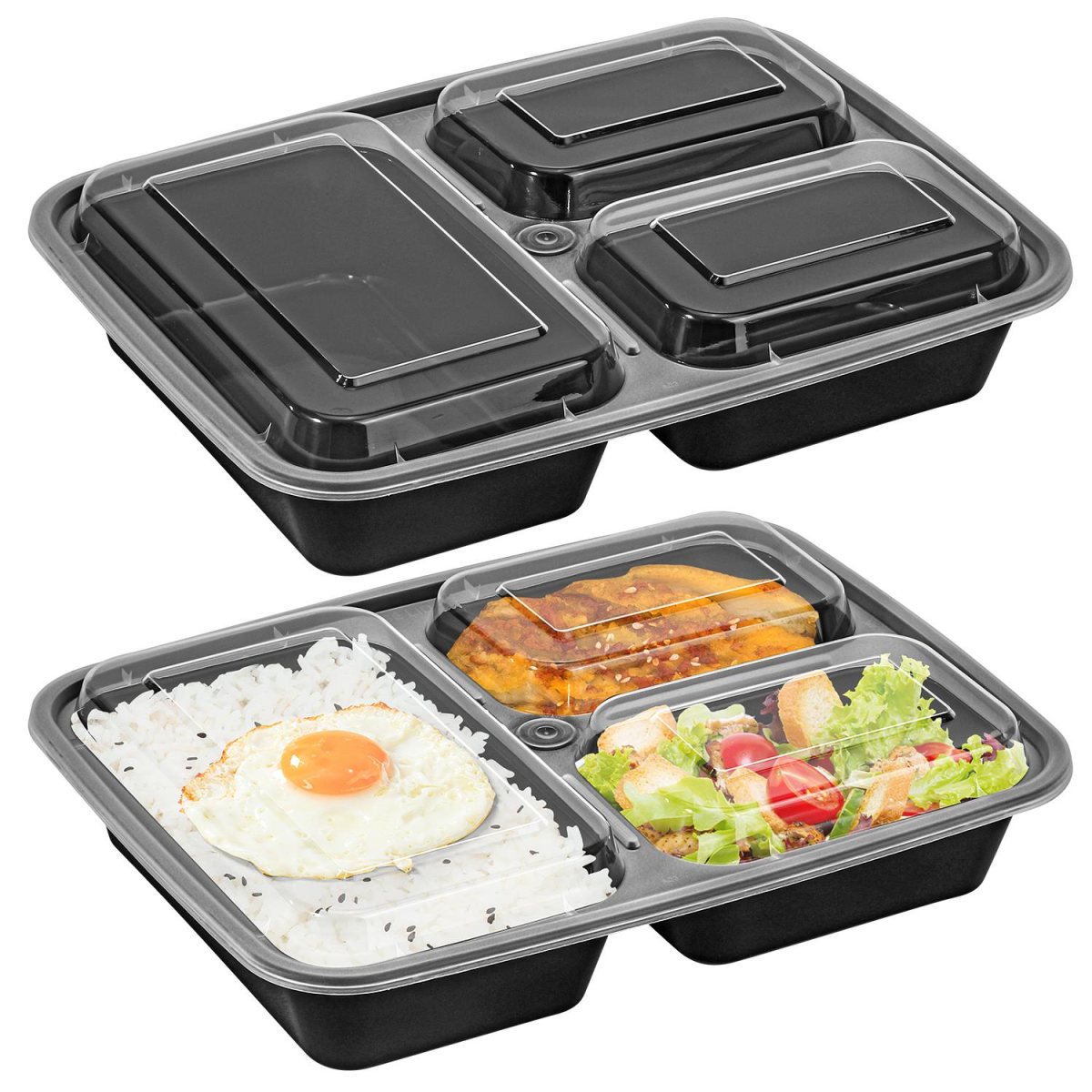 VINSANI 20pk 3 COMPARTMENTS MEAL PREP CONTAINERS 1010477