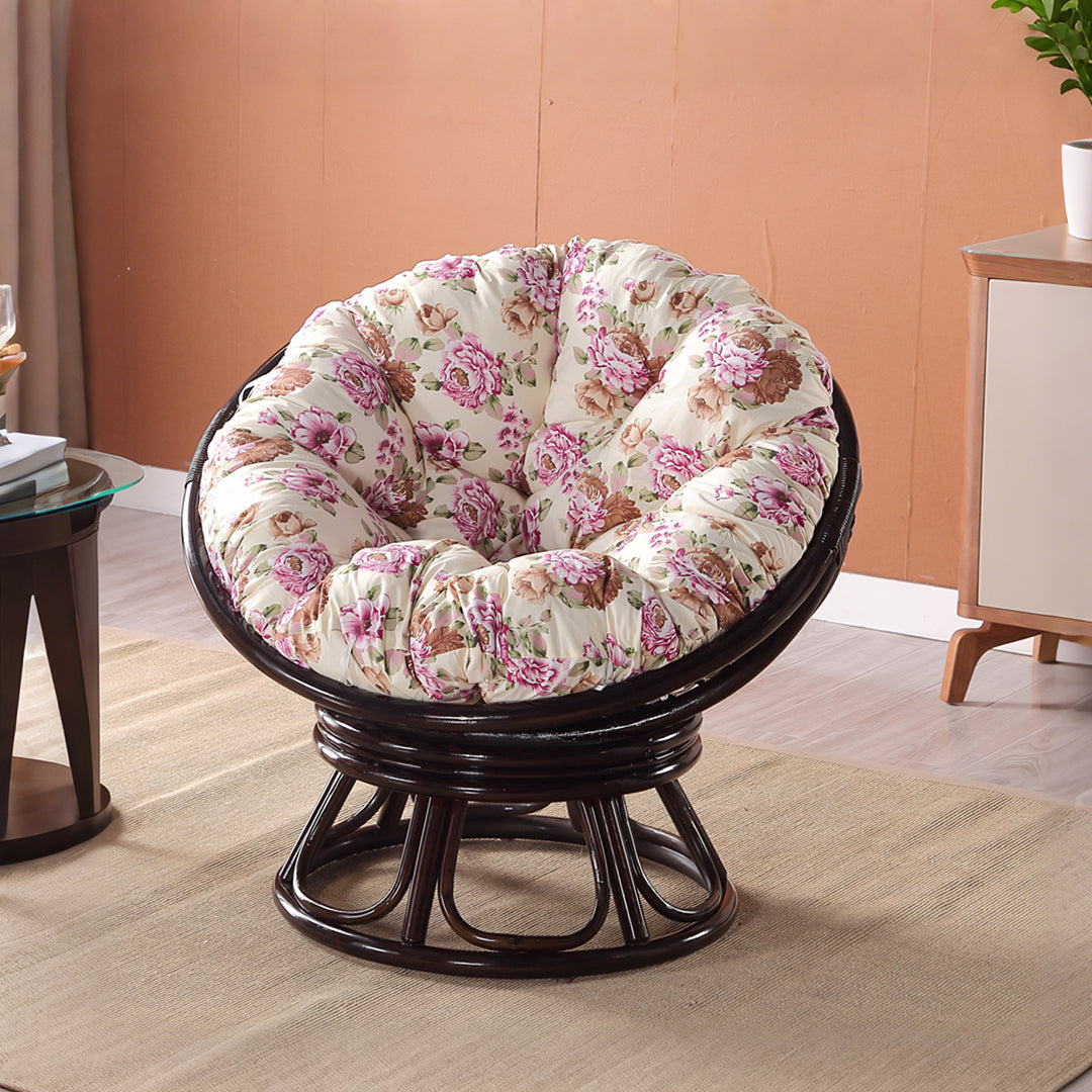 Trivedi Moon Armchair With Seat Cushion, Rattan