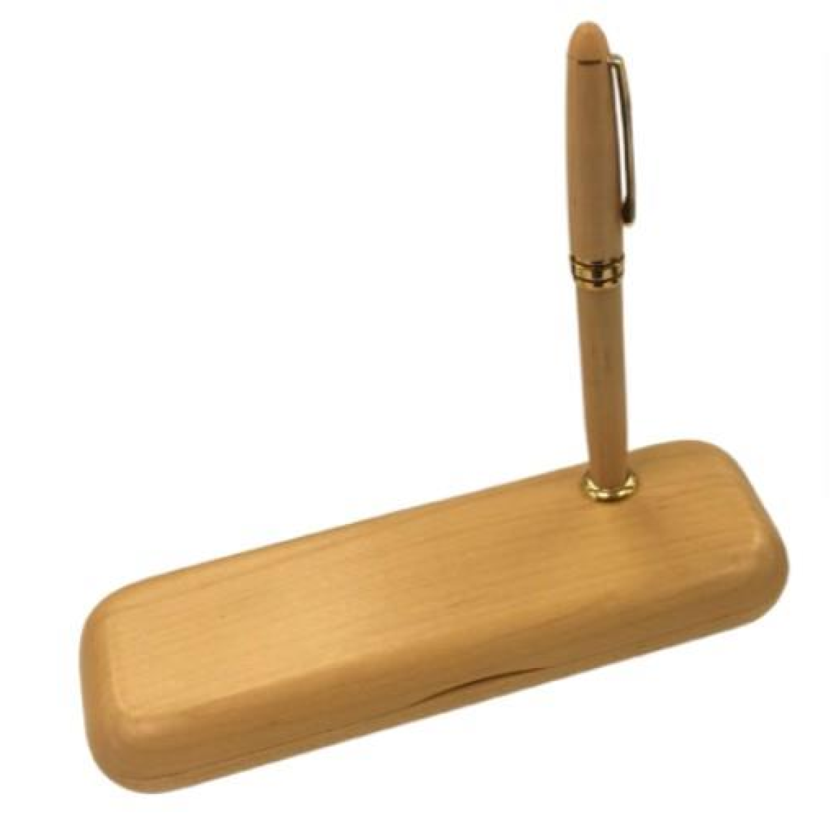 Imperial Wooden Light Brown Gold Trim Ball Pen With Handmade Wooden Box IMP308M - CLEARANCE MIGHT NEEDS RE-REFILL