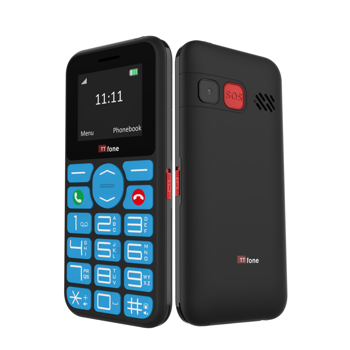 TTfone TT190 Big Button Basic Senior Unlocked Emergency Mobile Phone - Simple Cheapest Phone with USB Cable and O2 Sim Card
