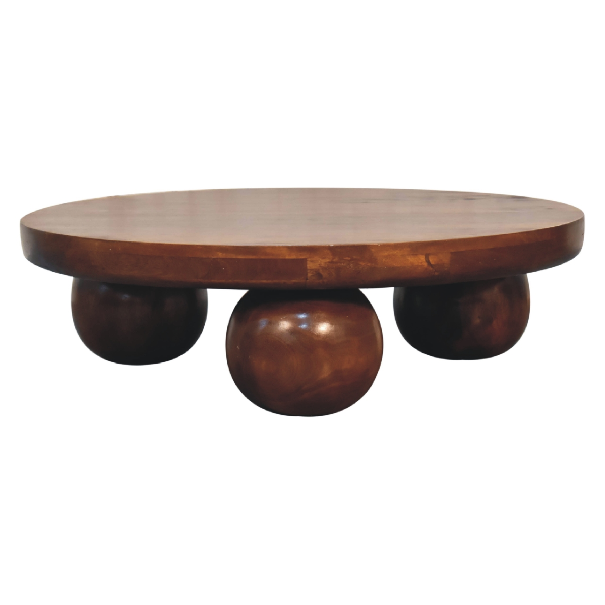 Artisan Furniture Solid Mango Wood Chestnut Central Ball Table