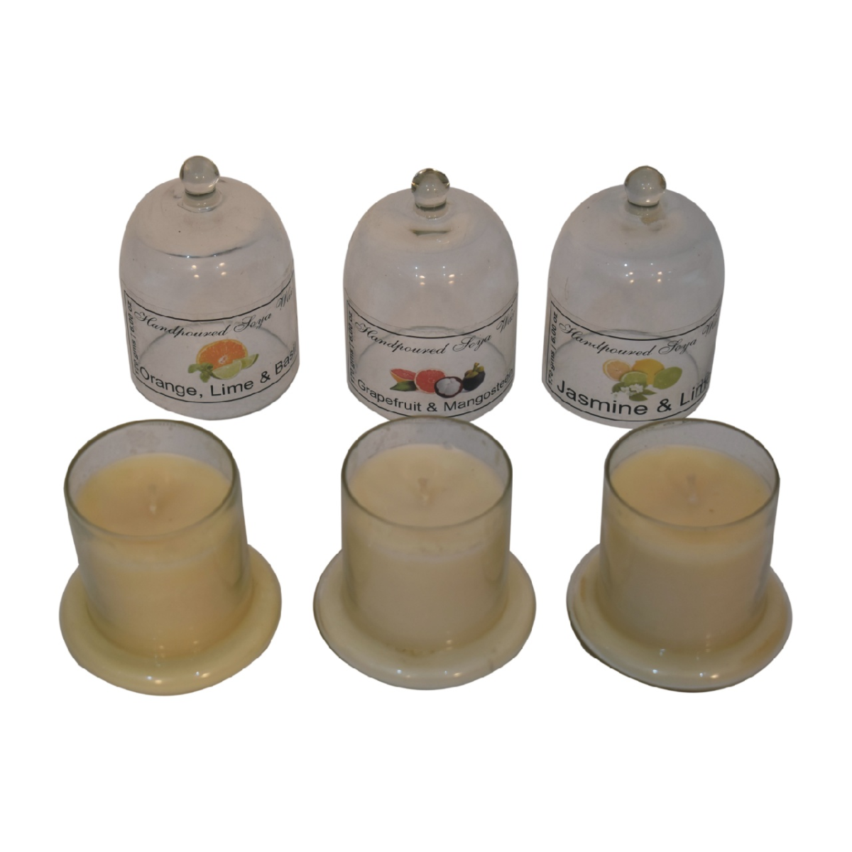 Artisan Furniture Bell Jar Candle Set of 3 (Fruit)