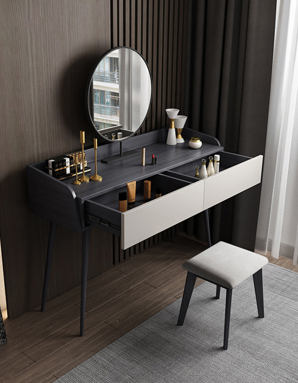 Aden Dressing Table Set With Mirror