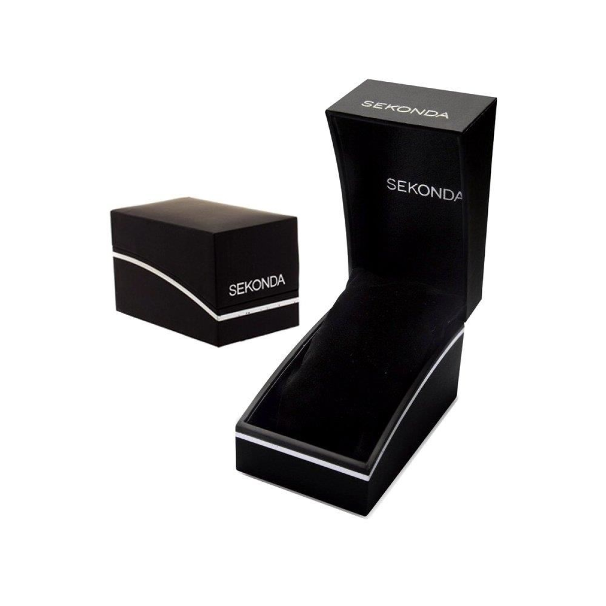 Sekonda Mens Fashion Dated Black Dial Silver Bracelet Watch - 1192