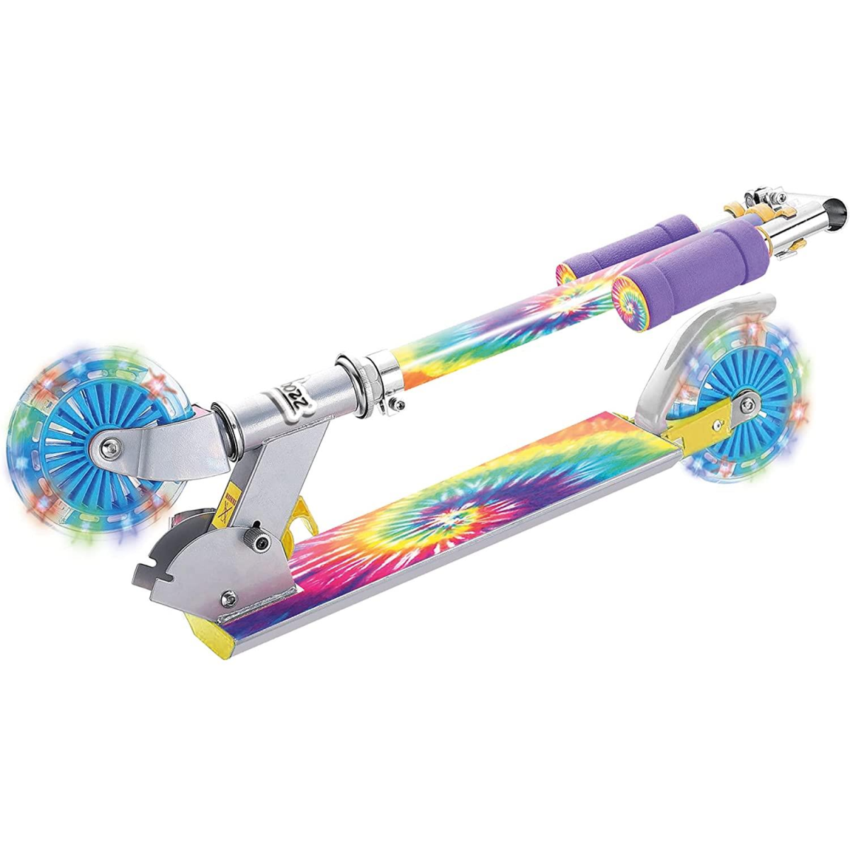 Ozbozz TIE DYE Scooter with Flashing Wheels, Rainbow  SV20890