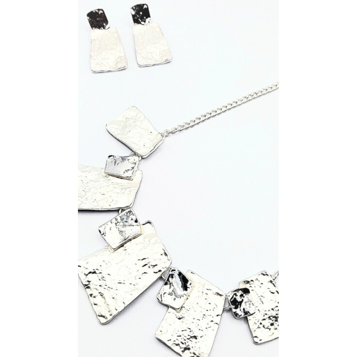 Abstract Squares Necklace & Earrings Set