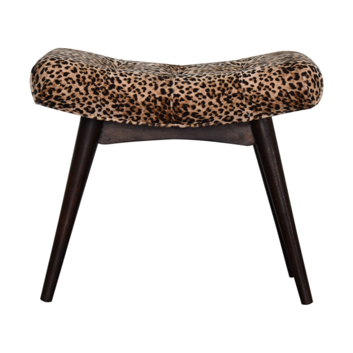 Artisan Furniture Solid Wood Leopard Print Curved Bench
