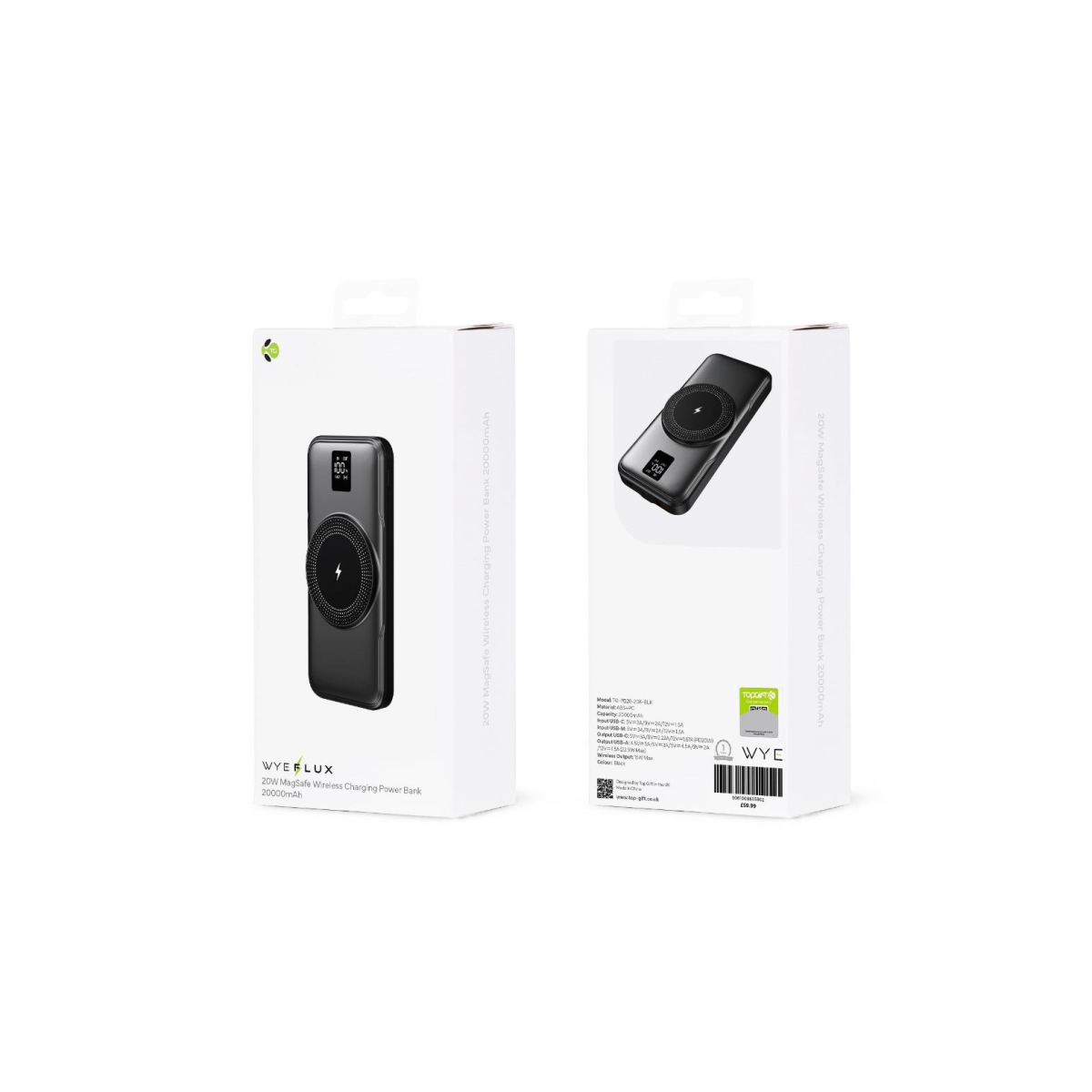 WYEFLUX 20W Magsafe Wireless Charging Power Bank 20000mAh