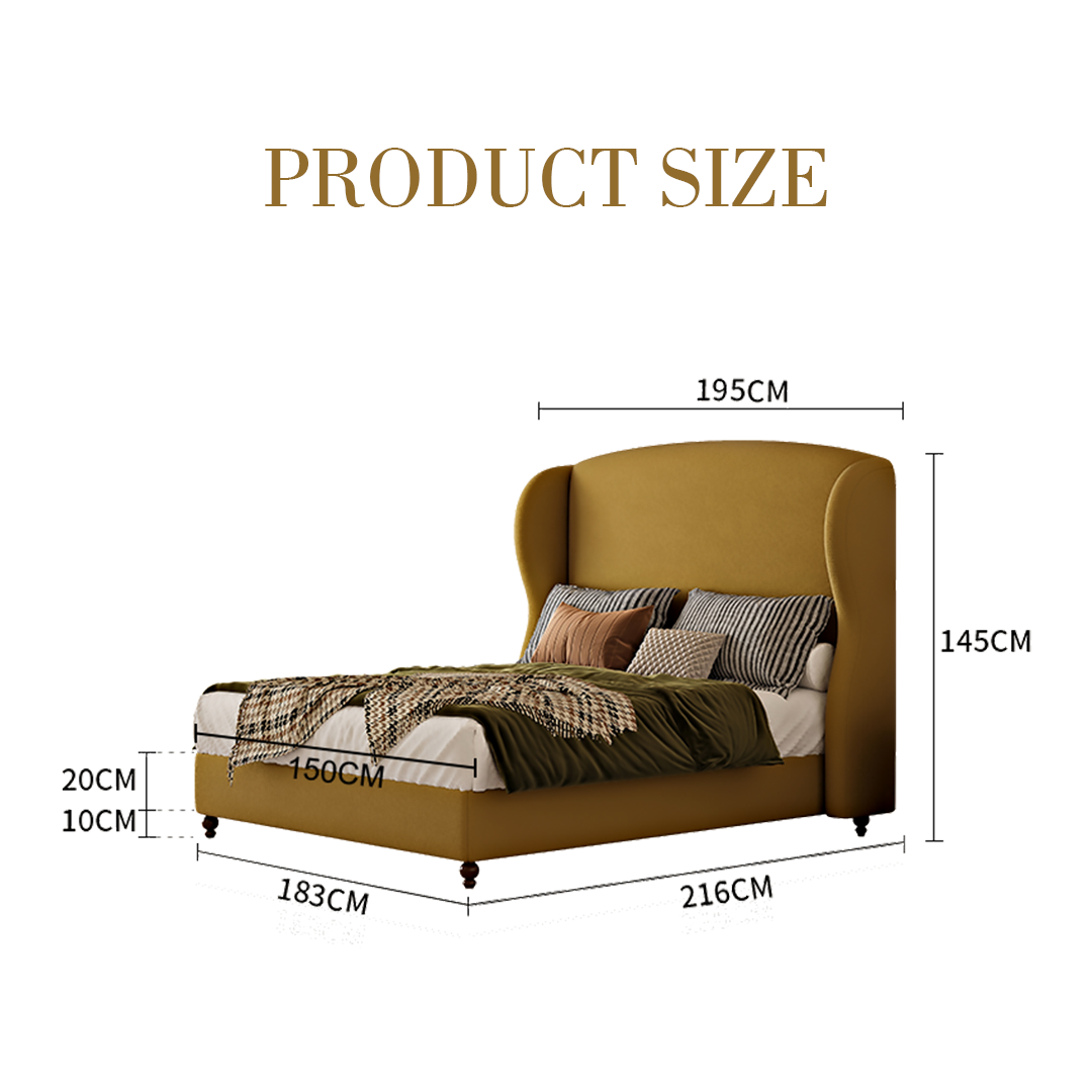 Amara Wingback Double Bed, King Size