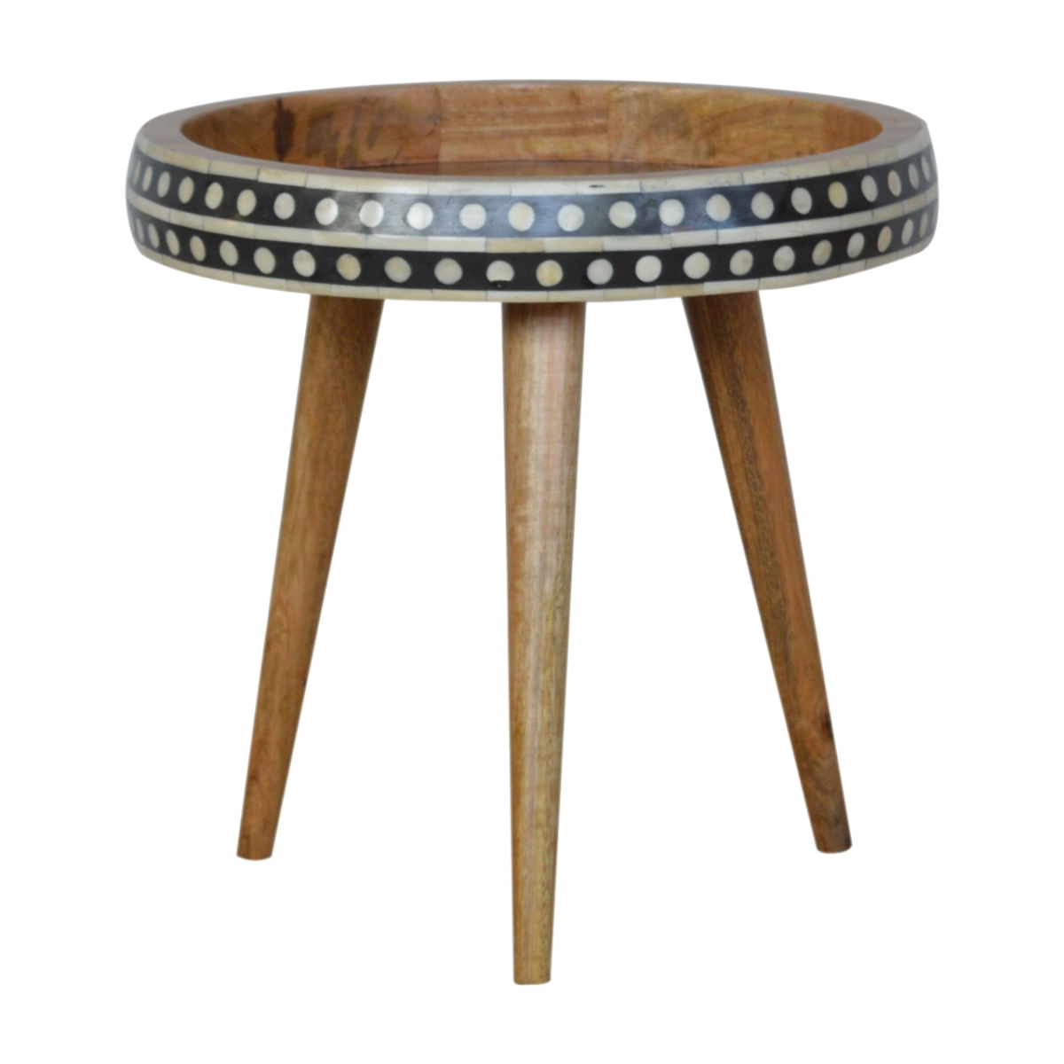 Artisan Furniture Solid Mango Wood Small Dotted End Table