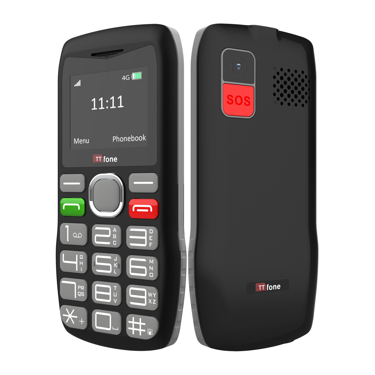 TTfone TT890 4G Senior Phone  Easy to Use Big Button Mobile Phone with Emergency Assistance Button, USB-C Charging, Bluetooth, Camera  Unlocked with Three Sim Card