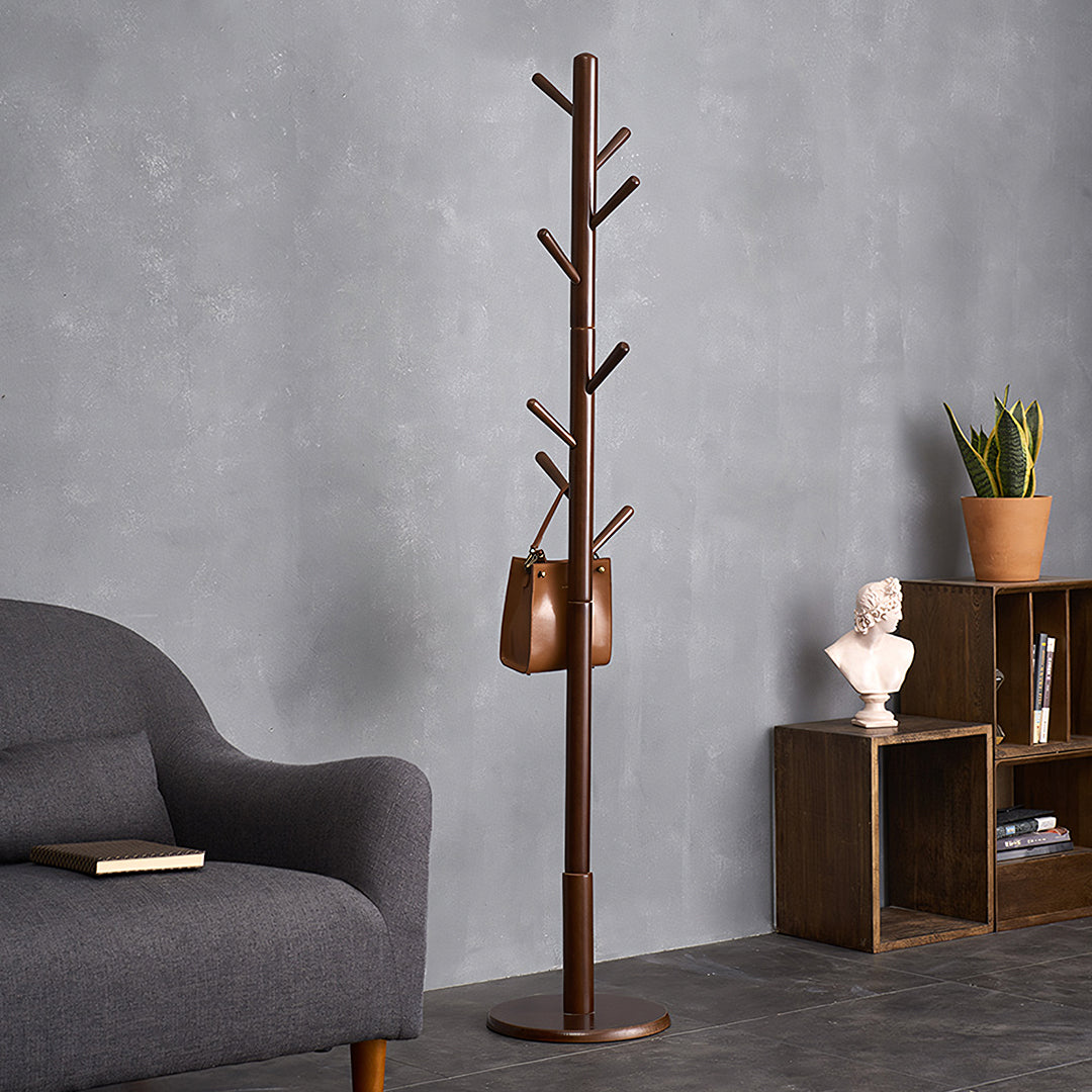 Morgan Coat Stand, Coat Rack, With 8 Hooks, Solid Wood