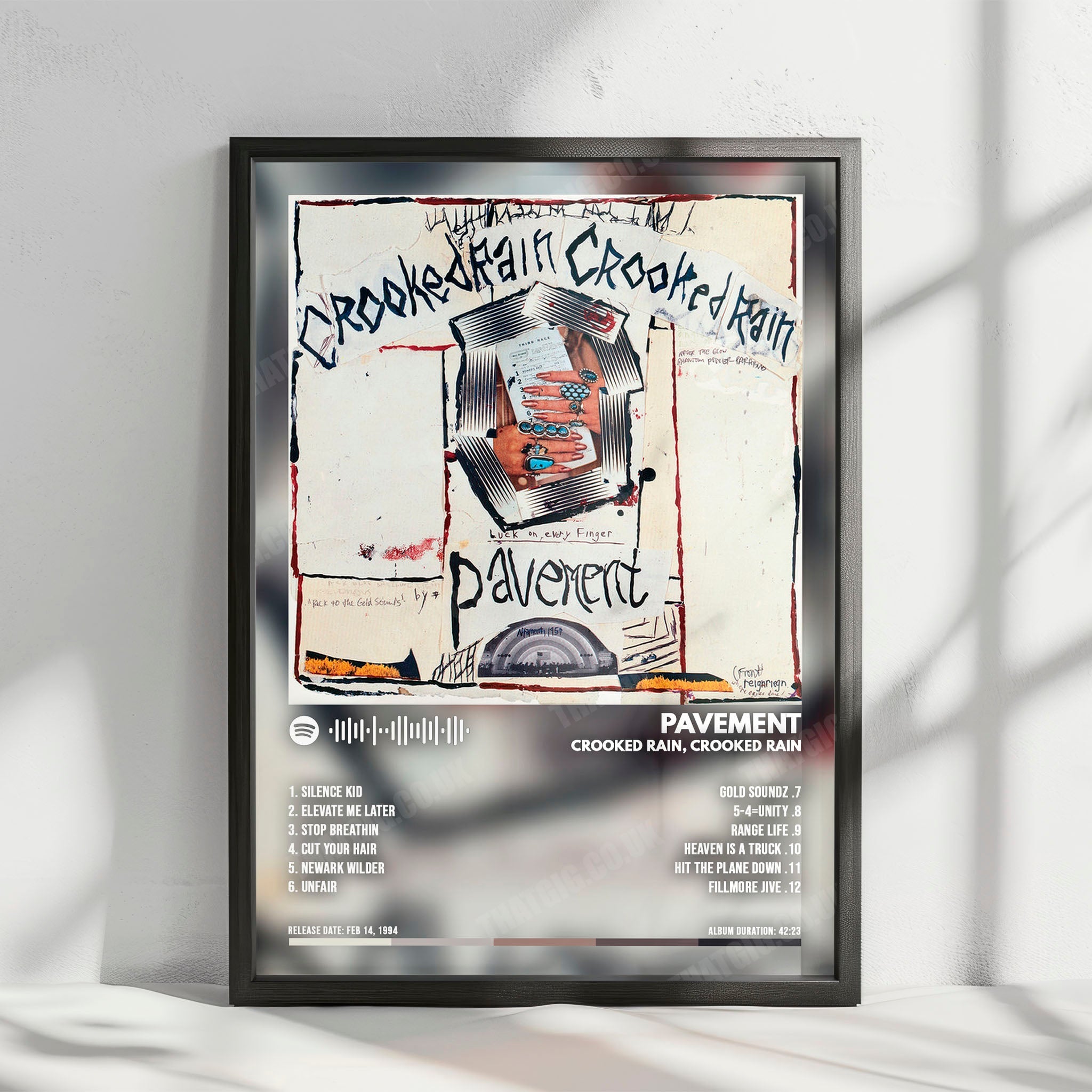Pavement "Crooked Rain Crooked Rain" Album Cover Poster - with Complete Tracklist