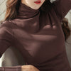 High-neck Long Sleeve Slim-fit Korean-style Women's Top