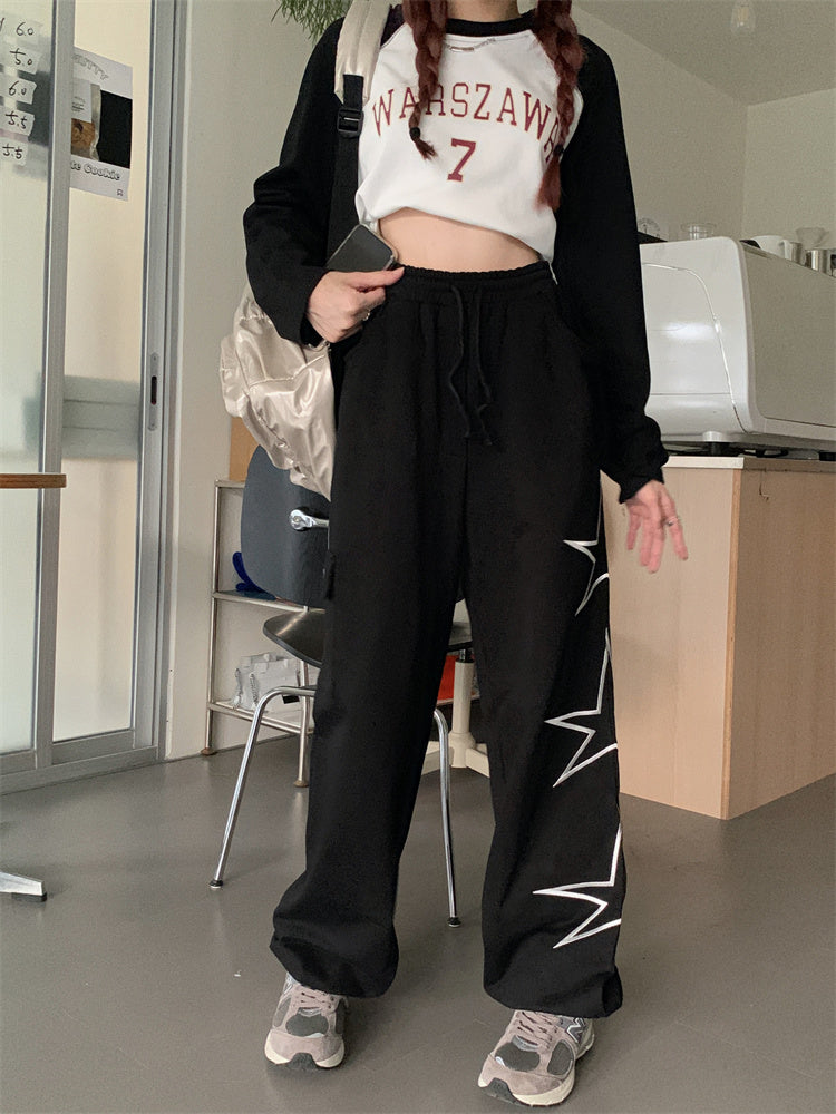 Women's Star Embroidered Wide Leg Guards