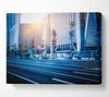 Blue city sunglare Canvas Wall Art